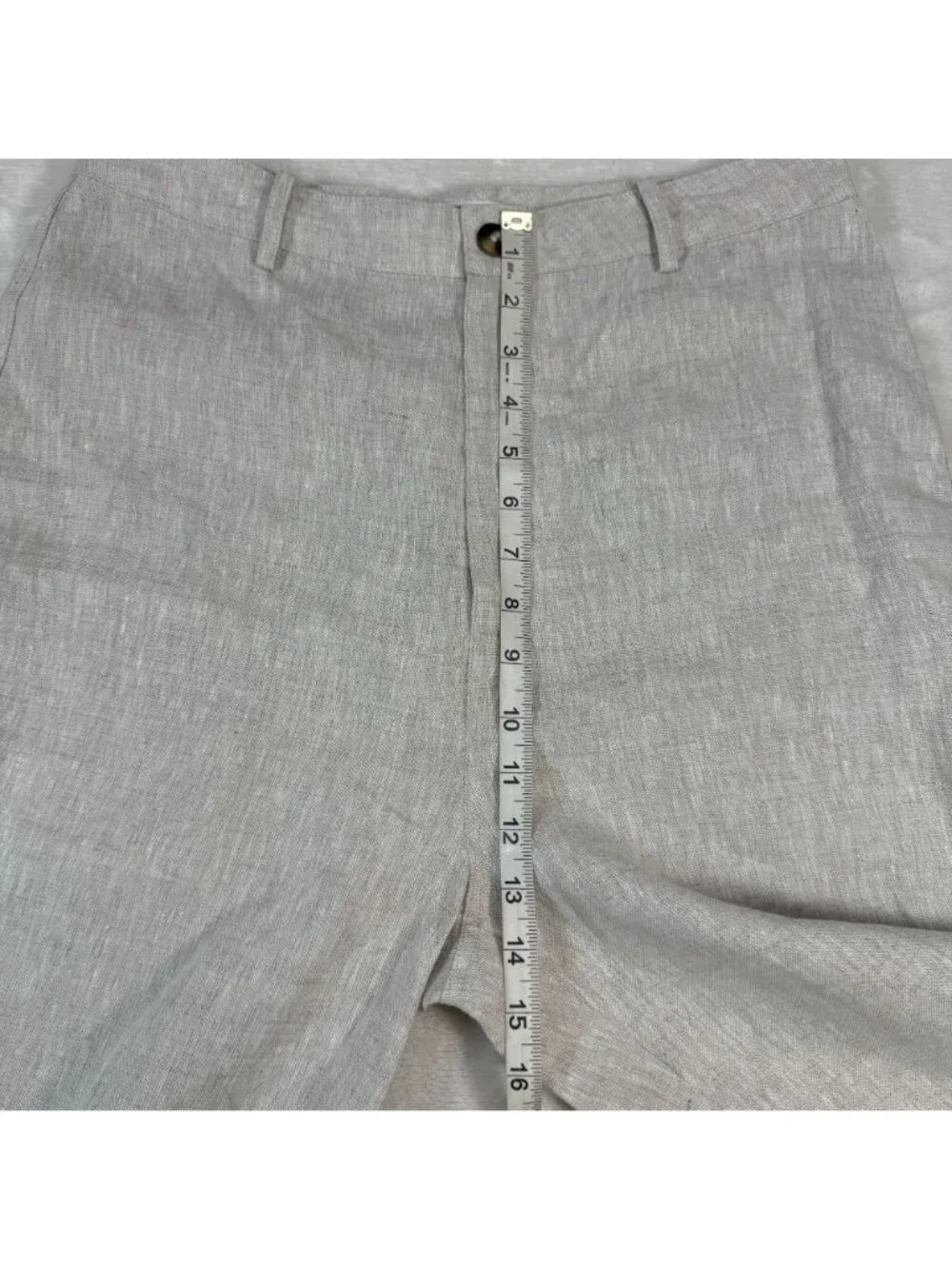 Reformation Tan 100% Linen Pants 10 Casual Beachy High Rise Wide Leg Straight